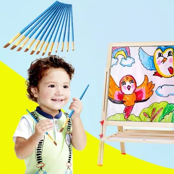 

12 pcs drawing brushes for Watercolor painting Artist Watercolor Painting Brushes Brush Oil Acrylic Flat&Tip Paint Kits#904y40