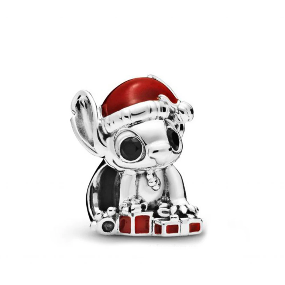 Зима 925 серебро DISNE MI mouse Рождественский Снеговик и Санта шляпа карусель маленький пингвин Шарм DIY бисерные аксессуары - Цвет: 798452C01