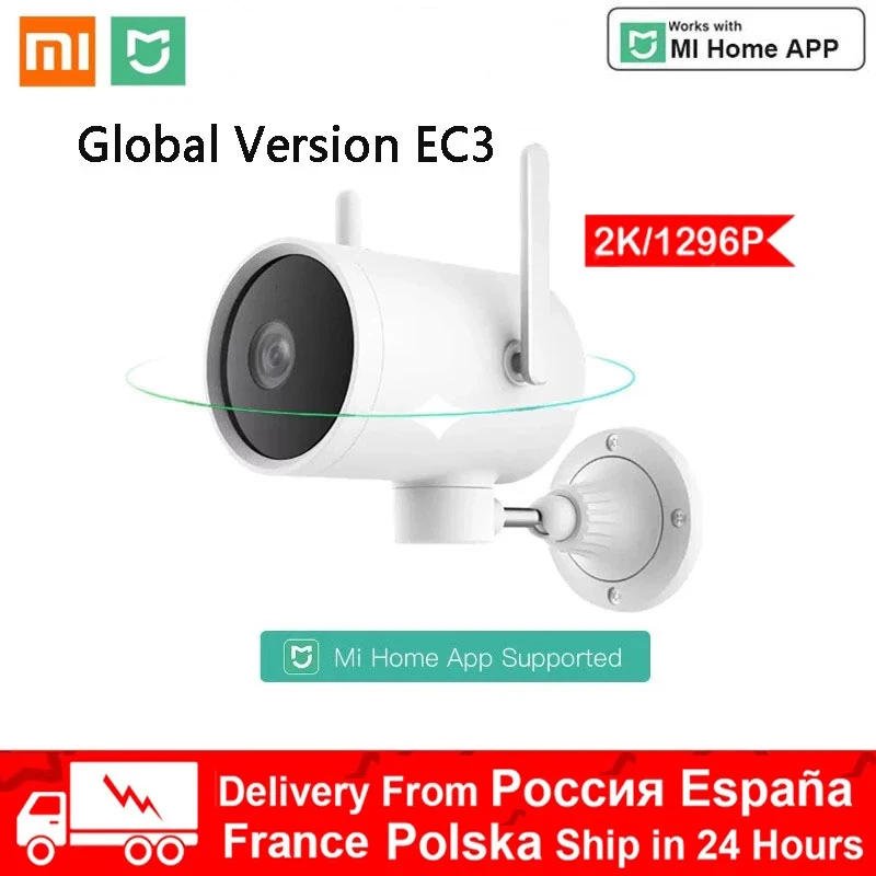 Xiaomi-cámara inteligente 2K 1296P EC3 para exteriores, Webcam PTZ impermeable con WIFI, cámara IP de 270 °, señal de antena Dual, funciona con la aplicación Mi Home