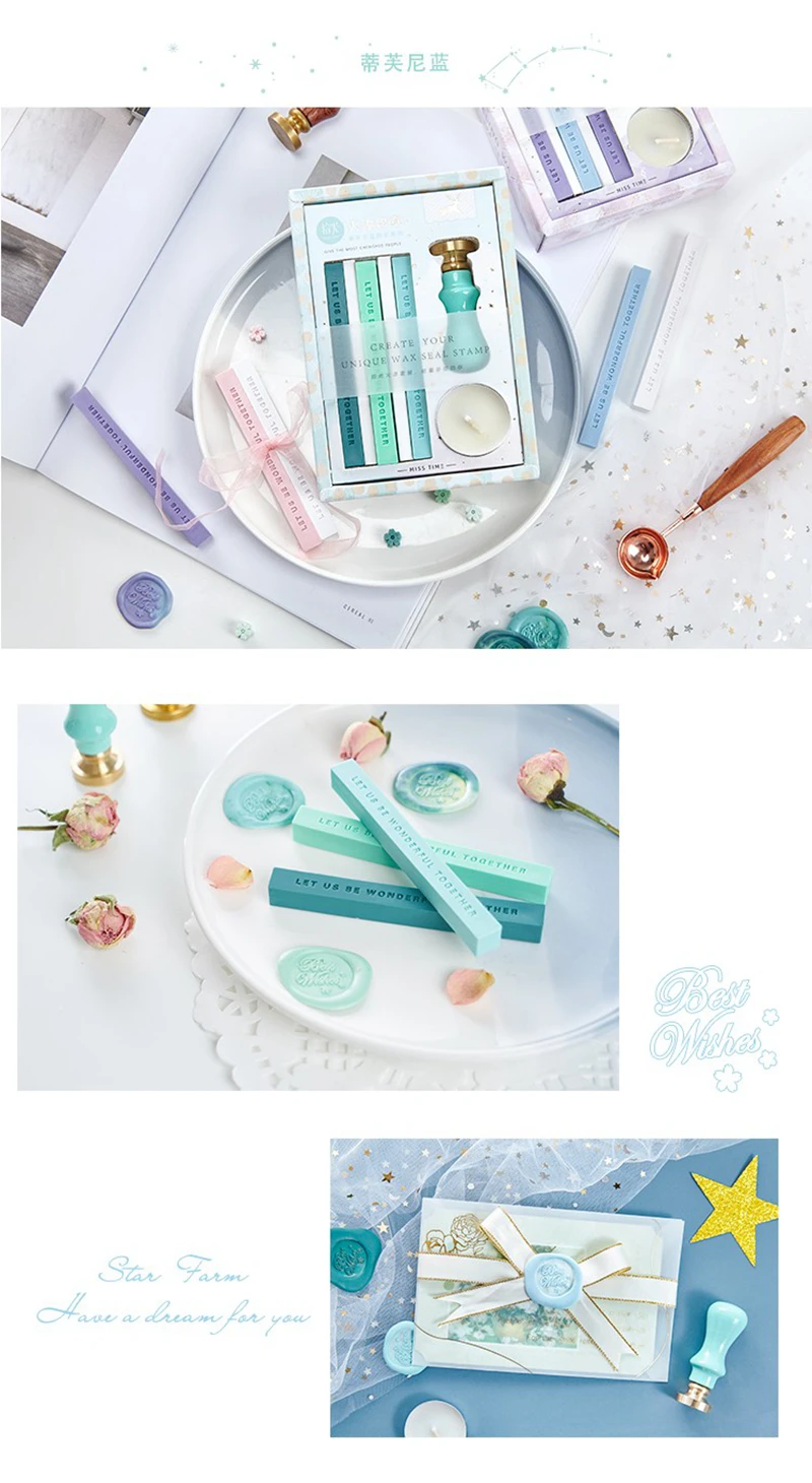 Retro European best wishes Fire Paint Seal Wax Seal Stamp Head Wooden Handle Set For Wedding Invitation Signature Kids Toy (10)