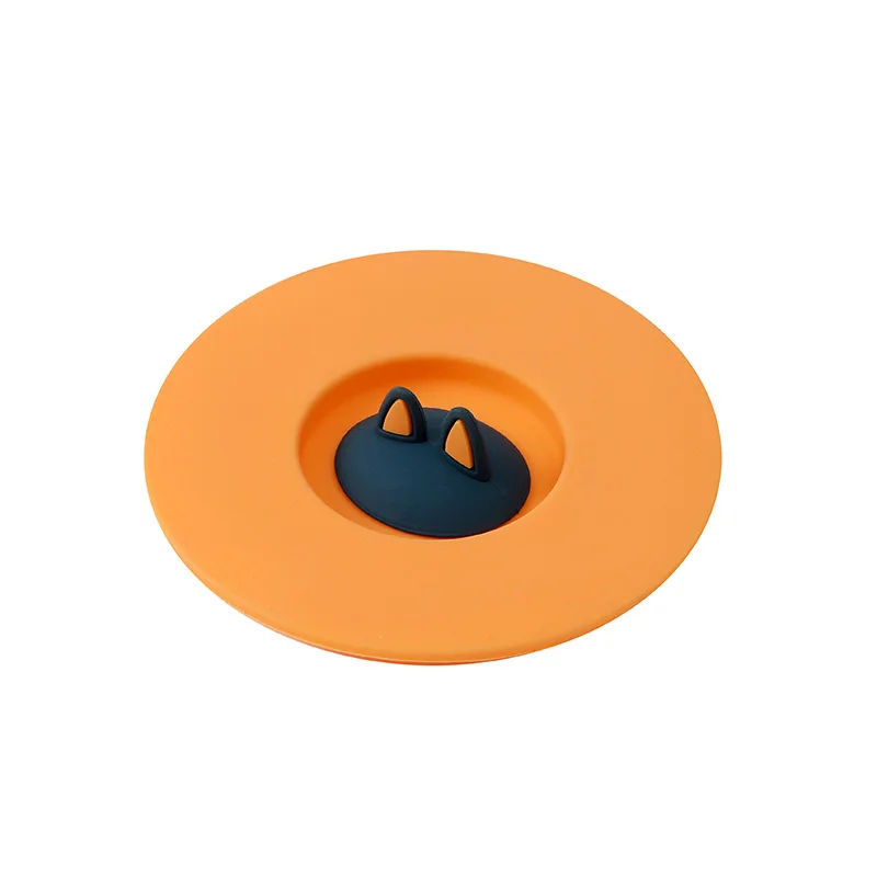 Cat Ear Reusable Silicone Cup Cover Anti-dust Thermal Insulation Cup Lid Seals Mugs Cover Drinkware Parts Food Cover Preservation Cover Fresh Keeping Cover