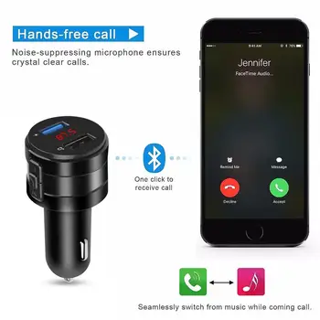 

Universal Fm Transmitter Bluetooth 5.0 Dual USB Handsfree Adapter Snelle Oplader Voor MP3 Car Charger