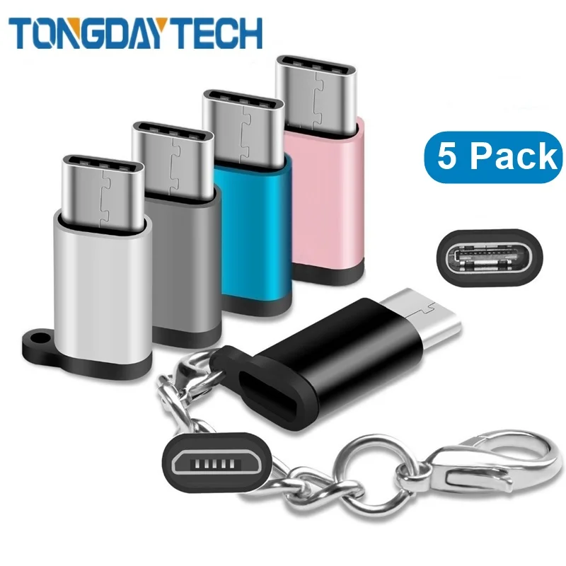 Tongdaytech 5 шт USB 3,1 type C OTG адаптер Micro USB мама к USB C папа конвертер для samsung S10 S9 S8 LG G5 G6 V20 huawei