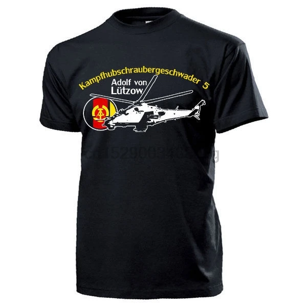 

2019 Summer Brand Clothing KHG-5 Adolf Von Lutzow Kampfhubschraubergeschwader 5 DDR NVA Arme- T Shirt Novelty T Shirt