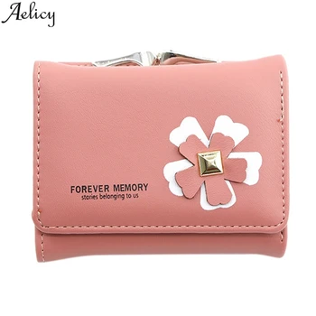 

Aelicy Ladies Cartoon Image Flower Metal Heart-shaped Imprint Wallet Hot Sale New Ladies Wallet Coin Purse Banknotes