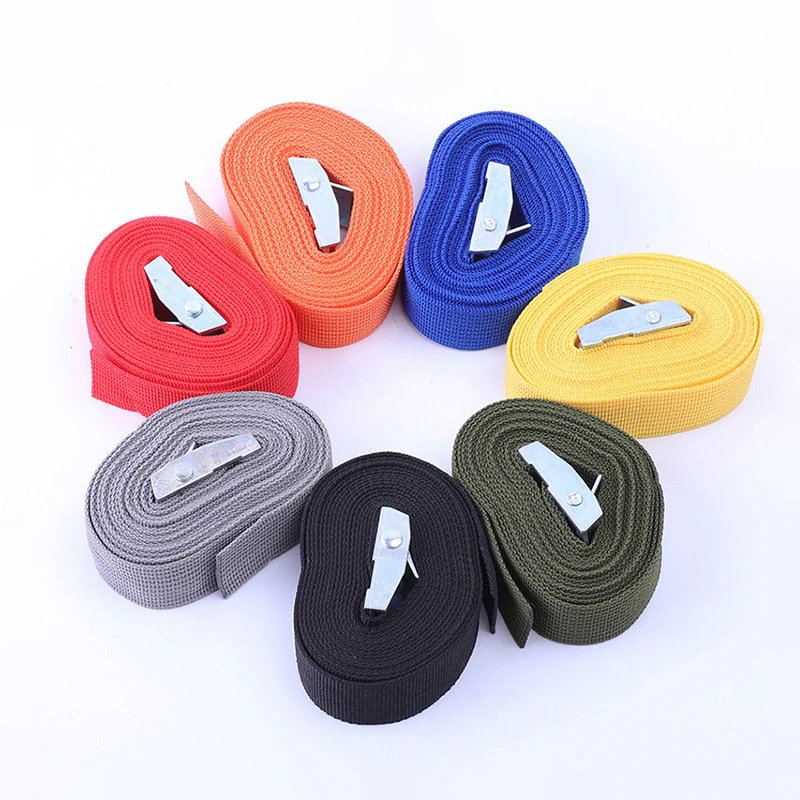 New 1M/2M/3M/4M/5M Black Buckle Tie-Down Belt Cargo Straps for Car Motorcycle Bike Metal Buckle Tow Rope Strong Ratchet Belt 2