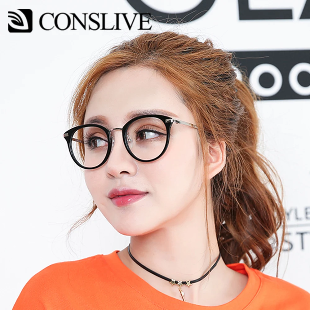 Ретро Оптические Оправы для глаз для женщин и мужчин круглые диоптрические очки для зрения винтажные оправы для очков черный K153