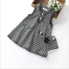 Платье и сумка для девочек; коллекция года; осенние детские платья-майки; модное высококачественное детское платье без рукавов; милый костюм принцессы