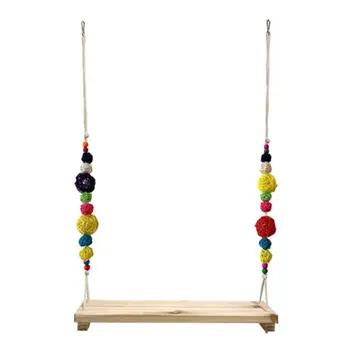 

Parrot Swing Toys Chicken Stand Swing Hanging Parrot Toys with Decorative Beads Chewing String New Hot