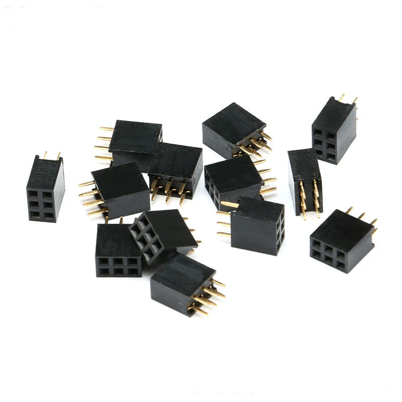 Double Row Straight Pin Female Pitch 2.54mm 2x3p 3Pin  (1)