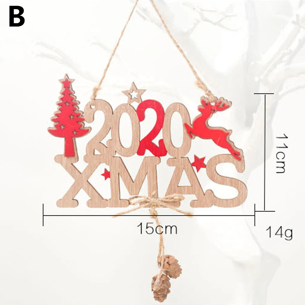Рождественские буквы лося дерево деревянный знак Рождественское украшение для дома подвесной орнамент новые рождественские деревянные украшения