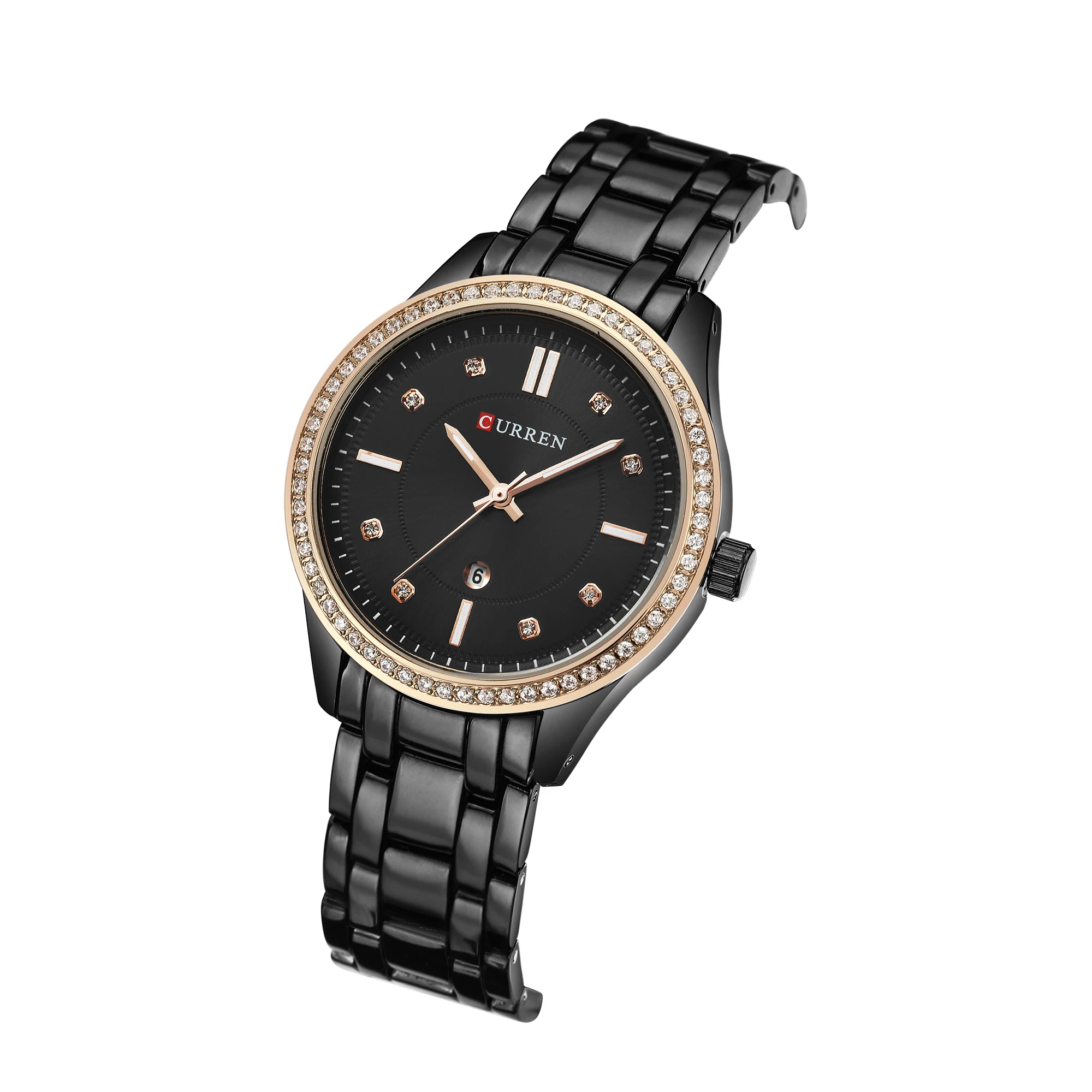 

CURREN Women Watch 2019 Luxury Rhinestone Zegarki Damskie Waterproof Stainless Steel Complete Calendar Quartz Ladies Wrist Watch