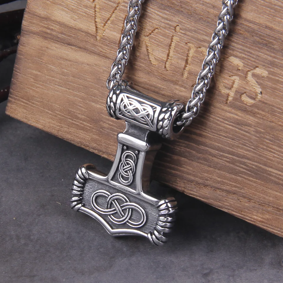 Collana Con Ciondolo Martello Vichingo Thors Mjolnir Regali Di Gioielli - Foto 6
