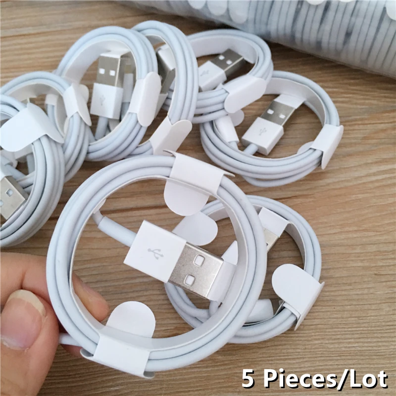5PCS/Lot 1M TPE Charging Cable For iPhone 12 Pro iPad 6S 6 7 8 Plus 11 Pro XS Max X XR SE 5S 5C 5 Data Sync Charge Line Cord