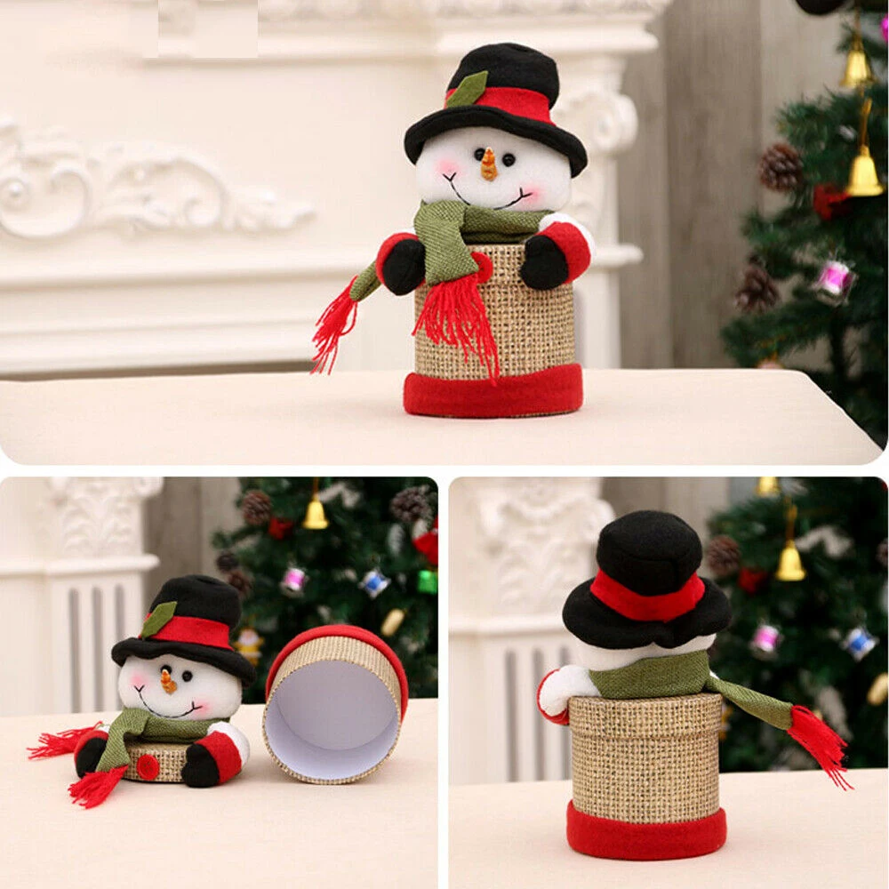 Cute Christmas Candy Box Santa Gift Storage Table Decoration Home Store DIY Ornaments | Багаж и сумки