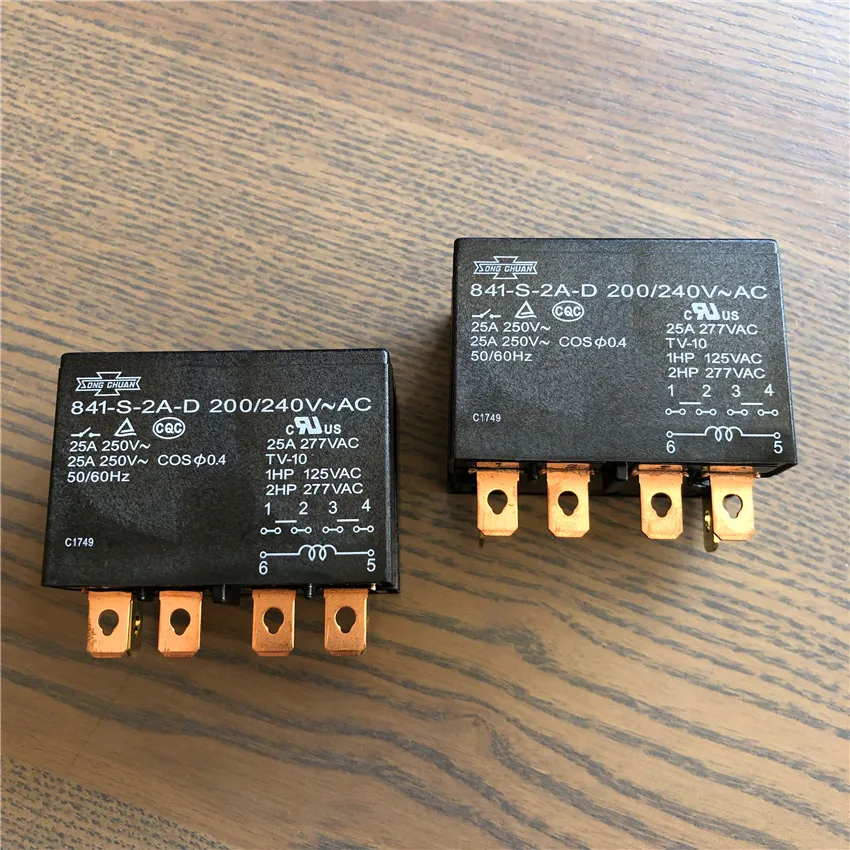 841-S-2A-D 200/240VAC 841-S-2A-C 12VDC реле питания 25A 277VAC 6 контактов | Обустройство дома