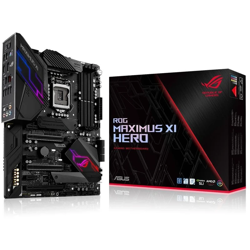 Материнская плата Asus ROG MAXIMUS XI HERO Soc-1151v2 Intel Z390 4xDDR4 ATX AC`97 8ch(7.1) GbLAN RAI