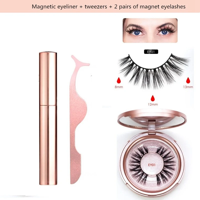 Магнитная подводка для глаз жидкий набор для глаз Водонепроницаемый долговечный карандаш для глаз Накладные макияж ресниц наборы легко носить - Цвет: A8