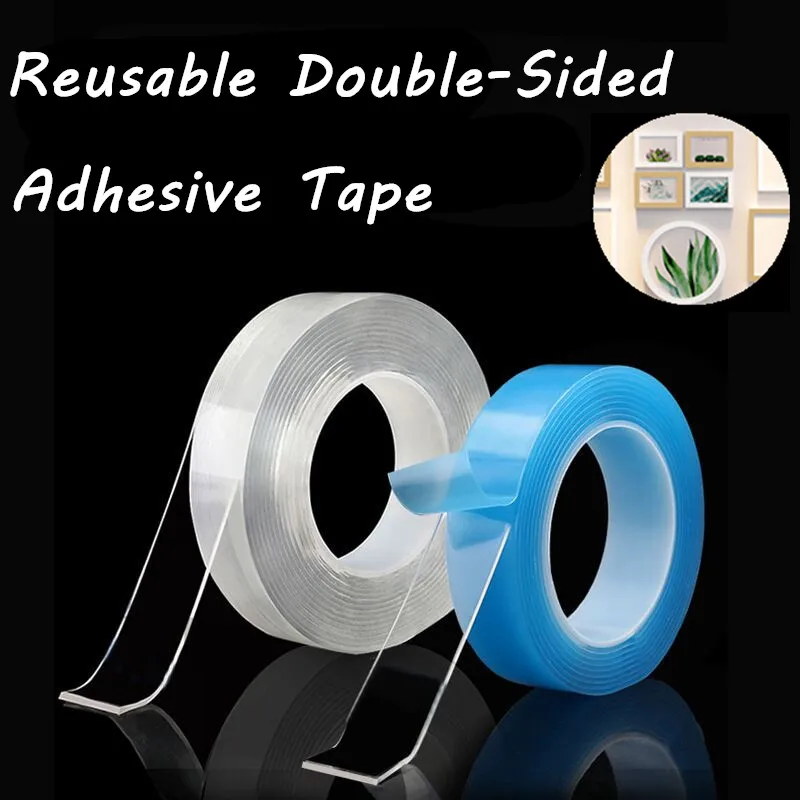 

Nano Magic Tape Reusable Double-Sided Adhesive Multipurpose Nano-Adhesive Tape No Trace Washed Magic Glue Loop Disks Tie Glue
