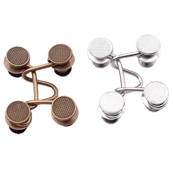 

20pcs Waist Buckle Extender Set With Hook DIY Skirts For Pants Adjustable Jean Button Waistband Expansion Reusable Disassembly