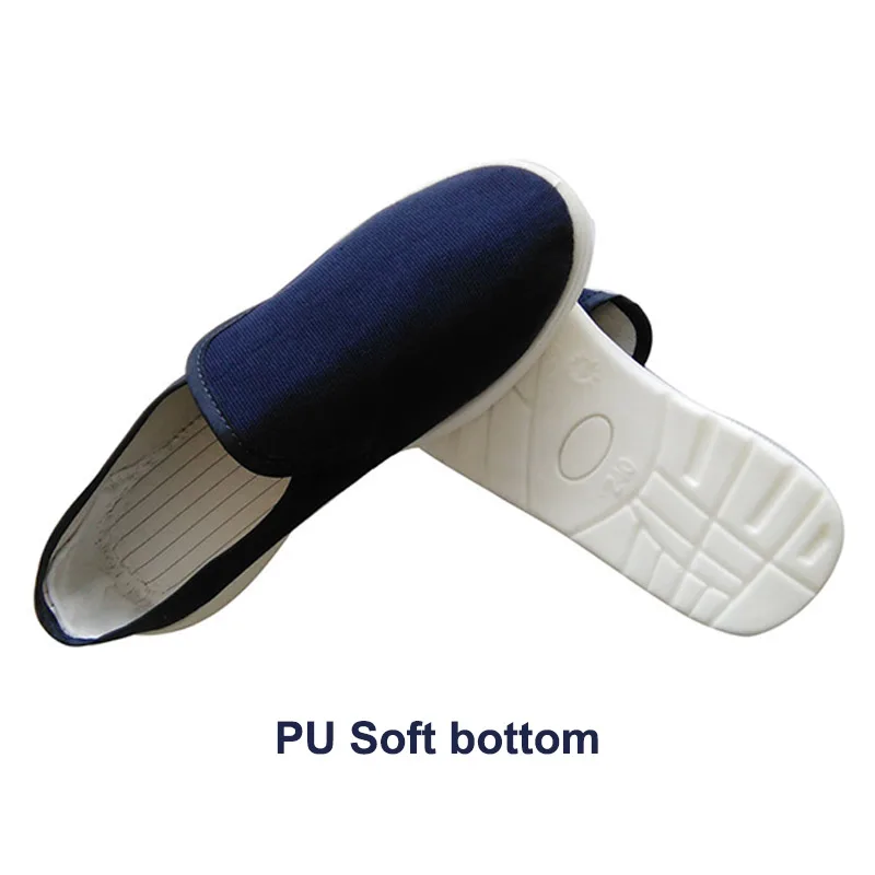 PU Blue Антистатическая обувь мужская и женская обувь унисекс из искусственной кожи на толстой мягкой подошве противостатическая рабочая обувь из ПВХ с четырьмя отверстиями белого и синего цвета - Цвет: PU Blue