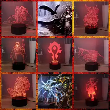 

Sylvanas Windrunner LED Game Lovers Table Lamp Fashion World of Warcraft Bedroom Night Light Horde Symbol Desk Lamp Bedside Lamp