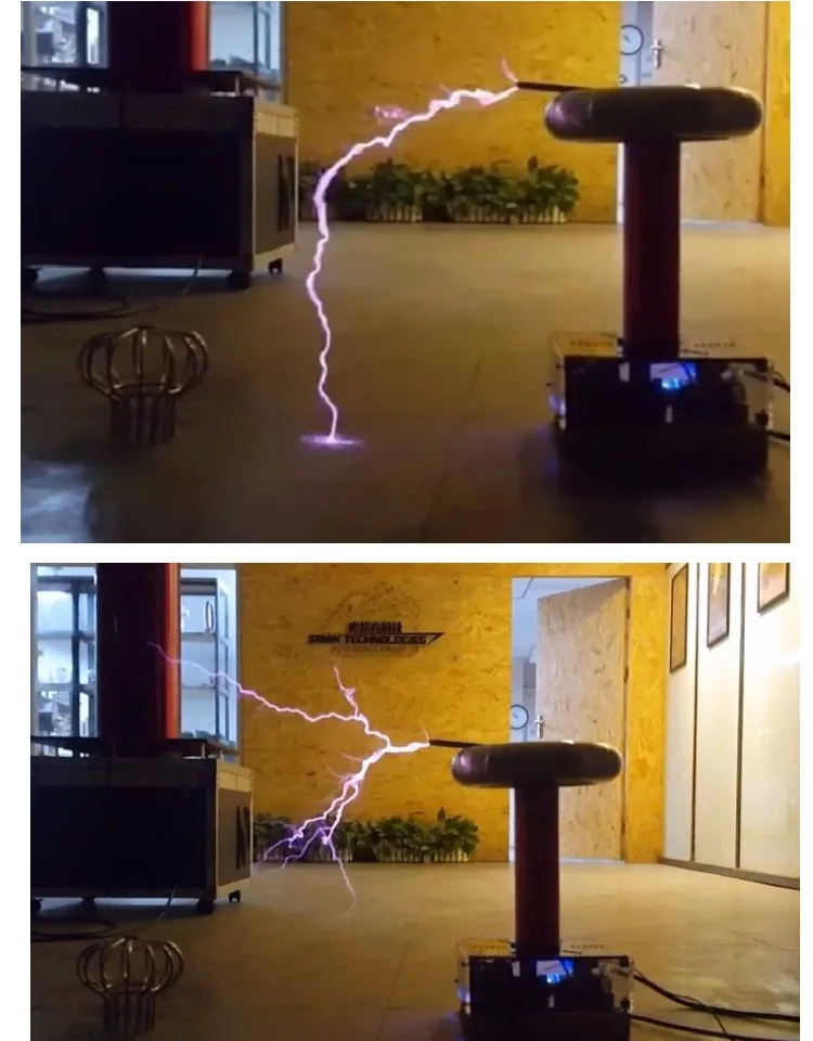 0.5m relâmpago bobina de tesla drsstc música