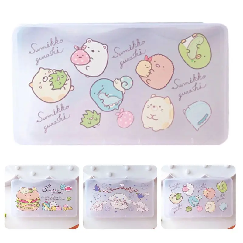 Cute Cartoon Animal Print Disposable Mask Storage Box Holder Dustproof Moisture-Proof Container Portable Jewelry Organizer