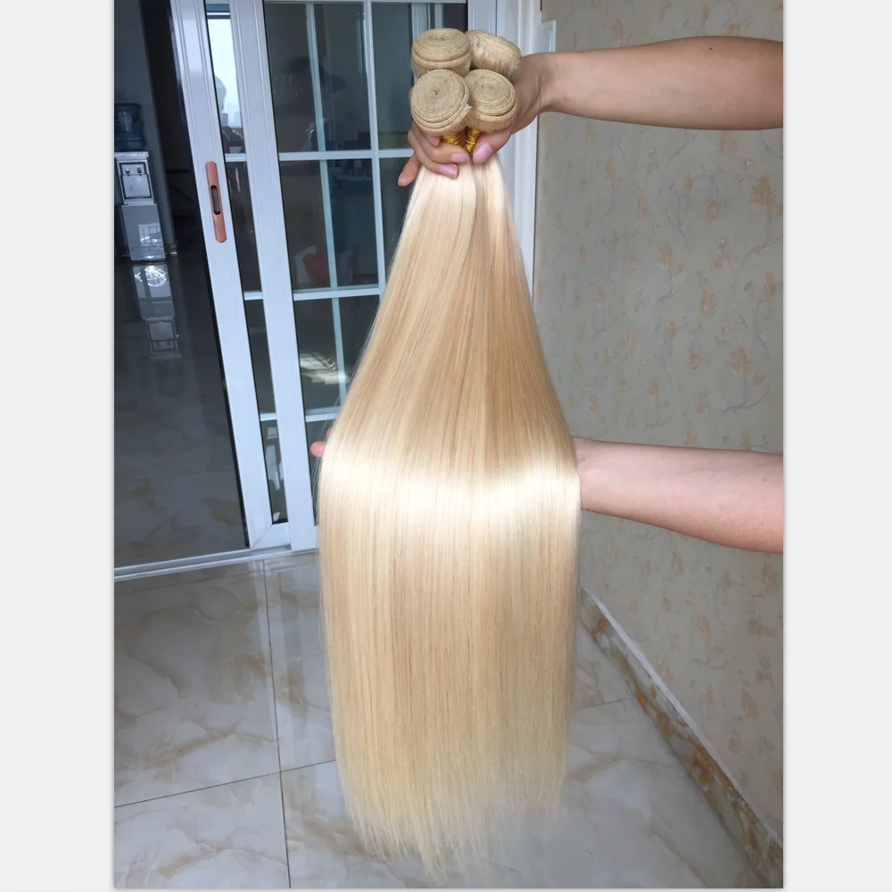 Aliafee волосы 613 цвета блонд пряди Remy бразильские прямые плетение 3 100% человеческие