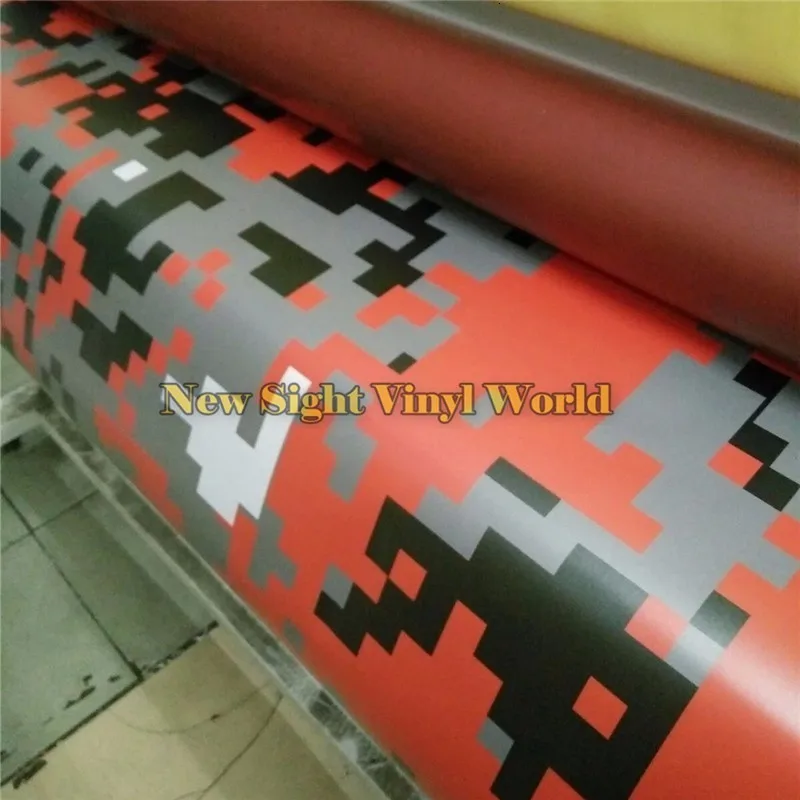 Jumbo цифровой RedCamouflage виниловая пленка пиксельный узор камуфляжная автомобильная пленка без пузырей Размер: 1,52x30 м/рулон