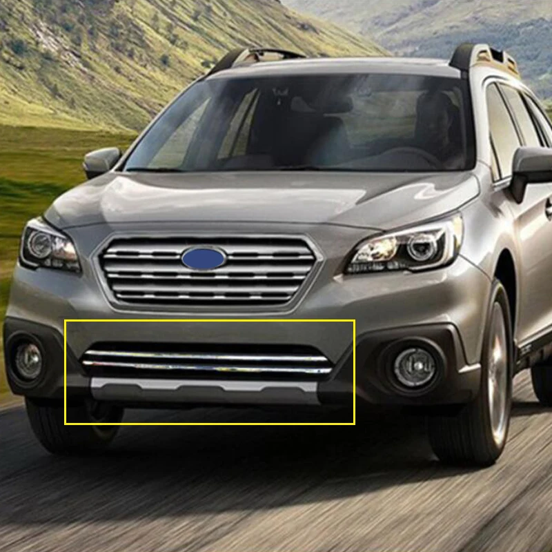 

2pcs ABS Chrome Front Lower Grille Bottom Centre Grill Cover Molding Trim Garnish fit for Subaru Outback 2015 2016 2017