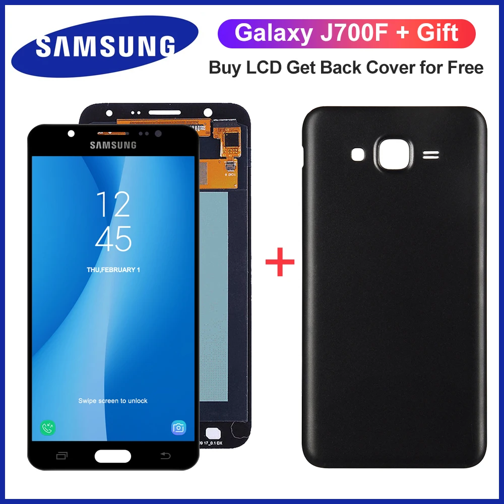 Valiente satisfacción Decrépito 5.5"Super AMOLED For Samsung Galaxy J7 2015 Display Touch Screen Digitizer  Assembly+Battery Cover for J700 J700F J700M J700H LCD _ - AliExpress Mobile