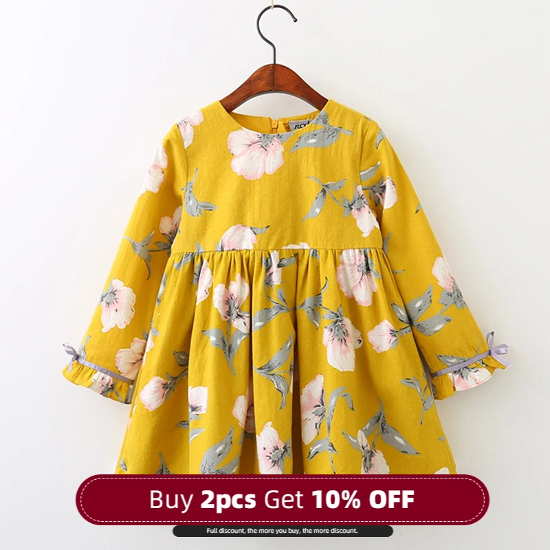 Menoea enfant bébé vêtements 2020 printemps Style filles à manches longues nœud princesse robe Design enfants robe de fête enfants automne vêtements