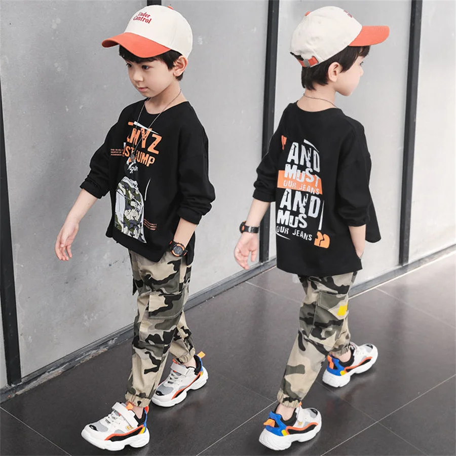 2022 Children Boys Clothes Autumn Winter Tracksuit Letter Sweater