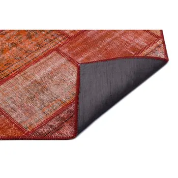 

Handmade Red Vintage Overdyed Patchwork Area Rug 160x230 Cm-5'3''X7'7''