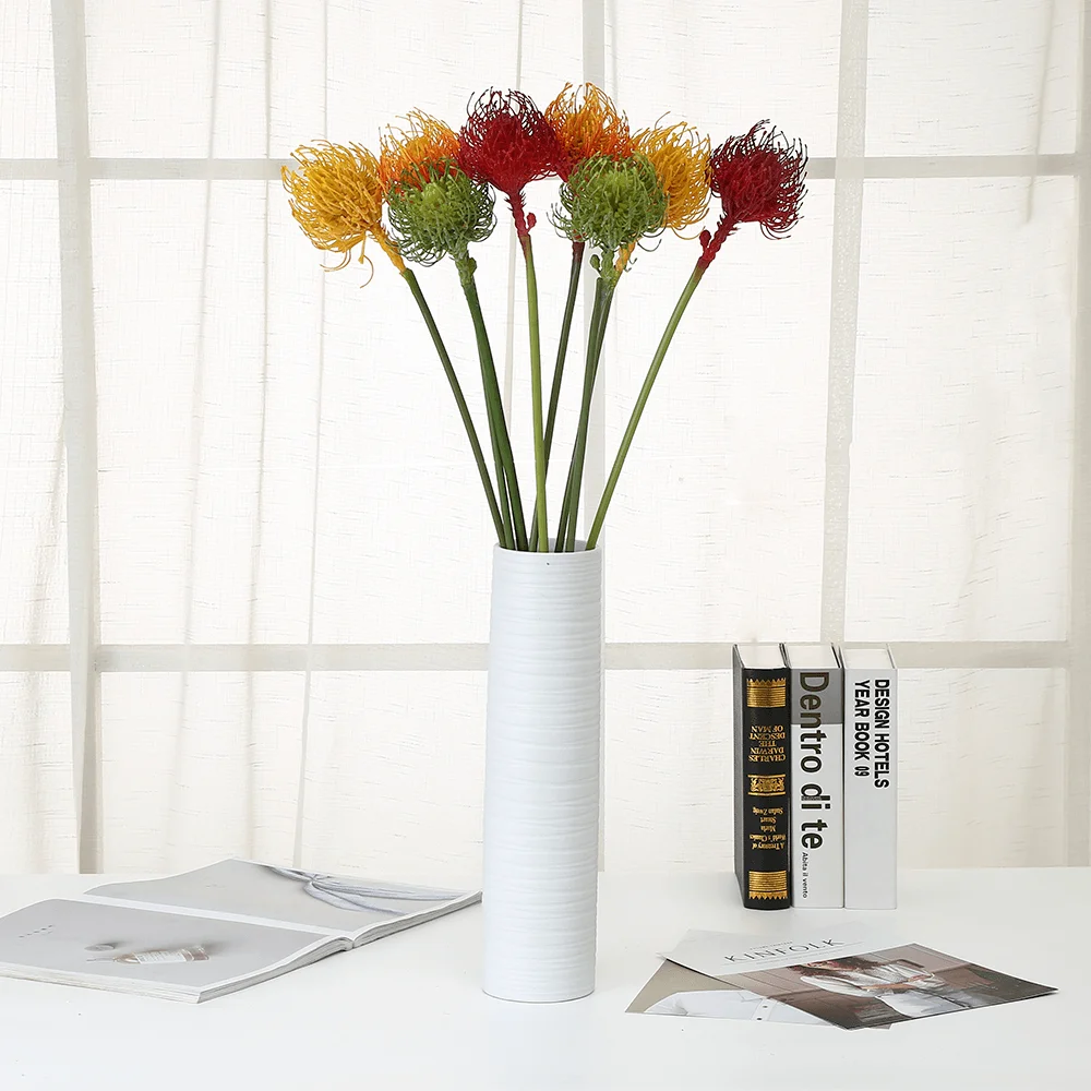 

Plastic Open Needle Protea Flower Spray Stem Artificial Tropical Pincushion Faux Leucospermum in 4 Colors - 28" Tall