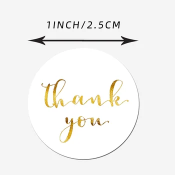 

500pcs/roll 1 Inch Gold Foil Thank You Stickers for Seal Labels Gift Packaging Stickers Birthday Party Stationery Sticker
