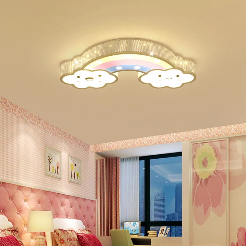 

Креативное Детское ночное освещение для детской спальни железное искусство милая улыбка облако Радуга светодиодные потолочные лампы WF1207225