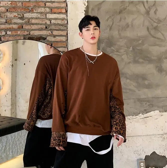 M-XL! бренд; Модная одежда с леопардовым принтом и капюшоном; Корейская версия свободного кроя