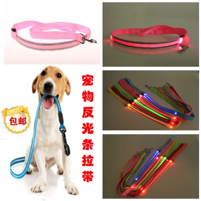 

2.5 Cm Width LED Shining Hand Holding Rope Dog Traction Rope Reflective Strips Safe Dog Traction Rope Cross Night Safe