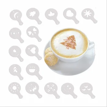 

16pcs/set Coffee Tools Coffee Latte Cappuccino Barista Art Stencils Kitchen Accessories DIY Coffee Mold Coffee Kitchen Gadget-S