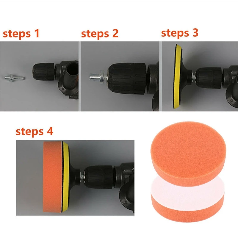 12X5 дюймов полировка воском губки колодки Дрель адаптер Набор Для Полировки Автомобиля