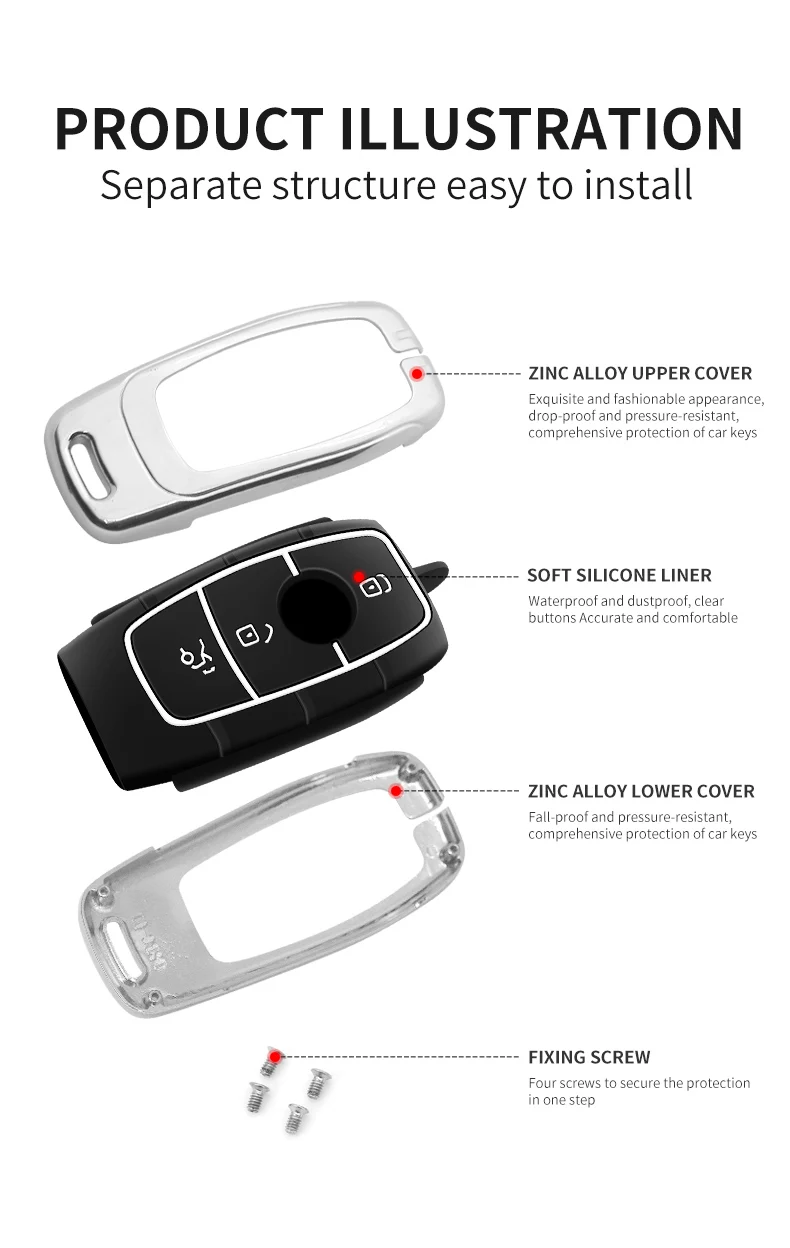 Portachiavi in metallo con telecomando per auto portachiavi per Mercedes Benz classe A C E S classe G GLC CLE CLA GLB GLS W177 W205 W213 W222 X167 borsa AMG 13 Portachiavi in metallo con telecomando per auto portachiavi per Mercedes Benz classe A C E S classe G GLC CLE CLA GLB GLS W177 W205 W213 W222 X167 borsa AMG - H9d58c45be21045e7ac5f228df952cd23H