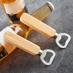 Открывалка для бутылок ручка из резины и дерева из нержавеющей стали, ручной пиво сок Кепки жидкость для очистки покрытие стола домашний