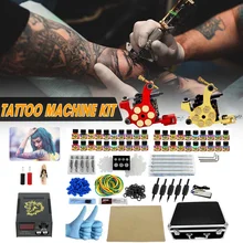 Профессиональный Полный комплект машины для татуировки 2 катушки машины 40 цветов чернил пигмент набор с питанием 110-220 В PX110004