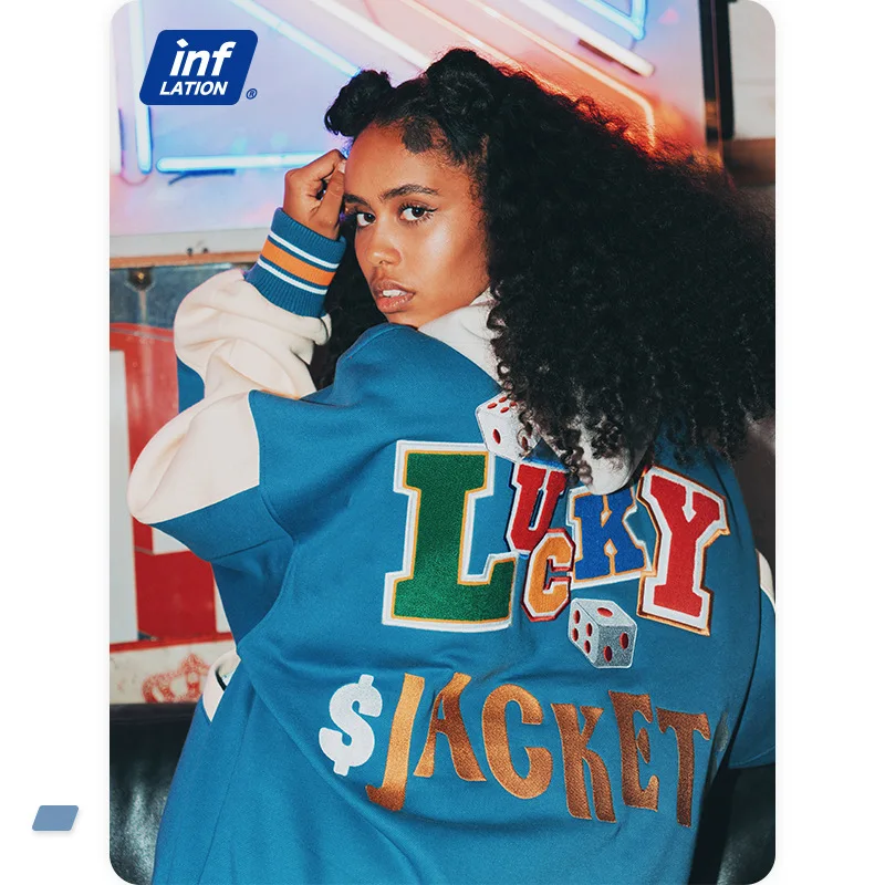 PROD 1005003215969036 2021 Autumn/winter High-quality Baseball Uniform
Tide Brand Three-dimensional Towel Embroidered Thick Jacket Coat Lovers
Suit