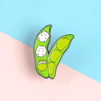 

Europe and the United States creative green plant series three-dimensional pea pearl cardigan coat sweater brooch pin brooch fem