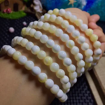 

Natural gold big shell bracelet natural crystal jewelry bead size 6MM / 8MM