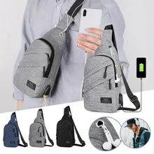 Bandolera multifunción para hombre, bandolera para hombre, bandolera cruzada, pequeña bandolera, bolsa impermeable para el pecho al aire libre con cargador USB