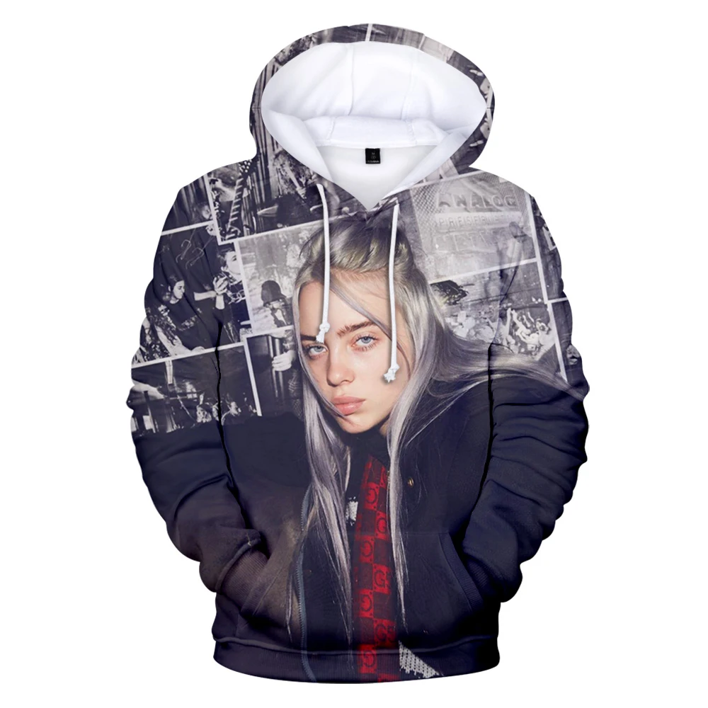 Новинка, худи Billie Eilish, Мужская/Женская Популярная Толстовка Billie Eilish, худи с 3D рисунком для мальчиков и девочек, худи с 3D рисунком, уличная одежда
